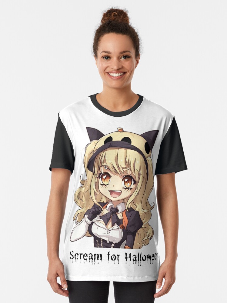 Halloween Chibi Scream graphic t-shirt