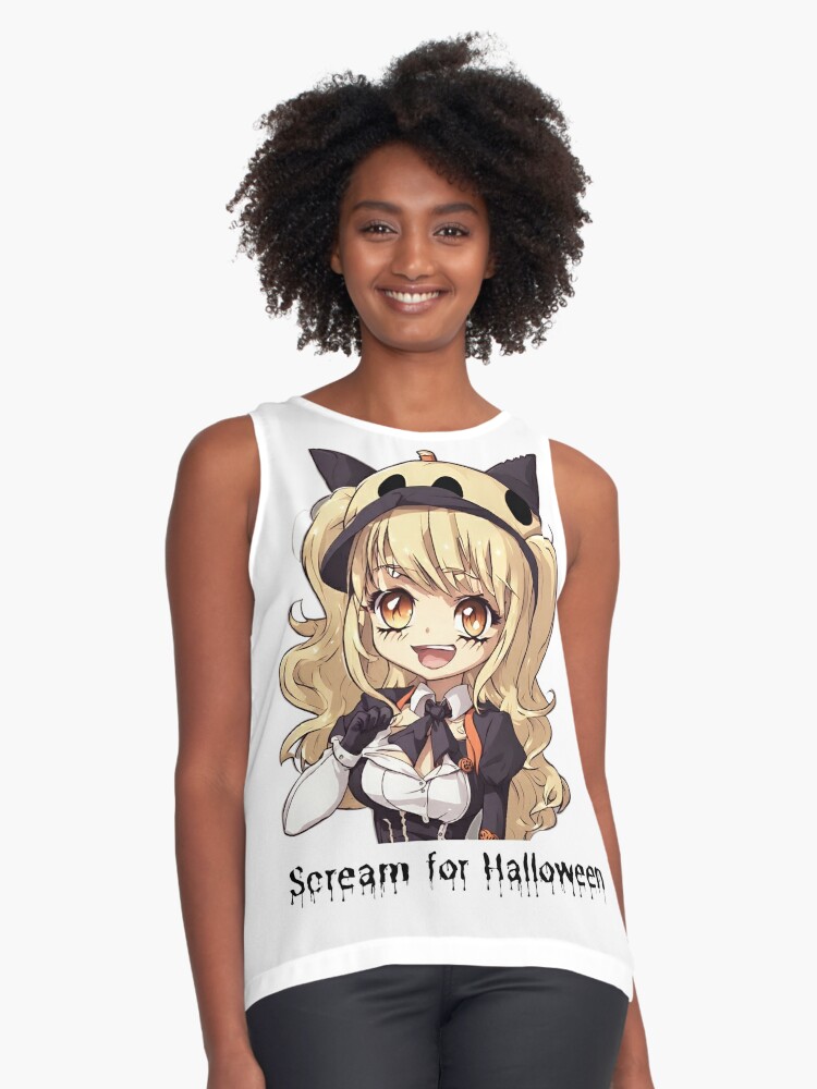 Halloween Chibi Scream sleeveless top