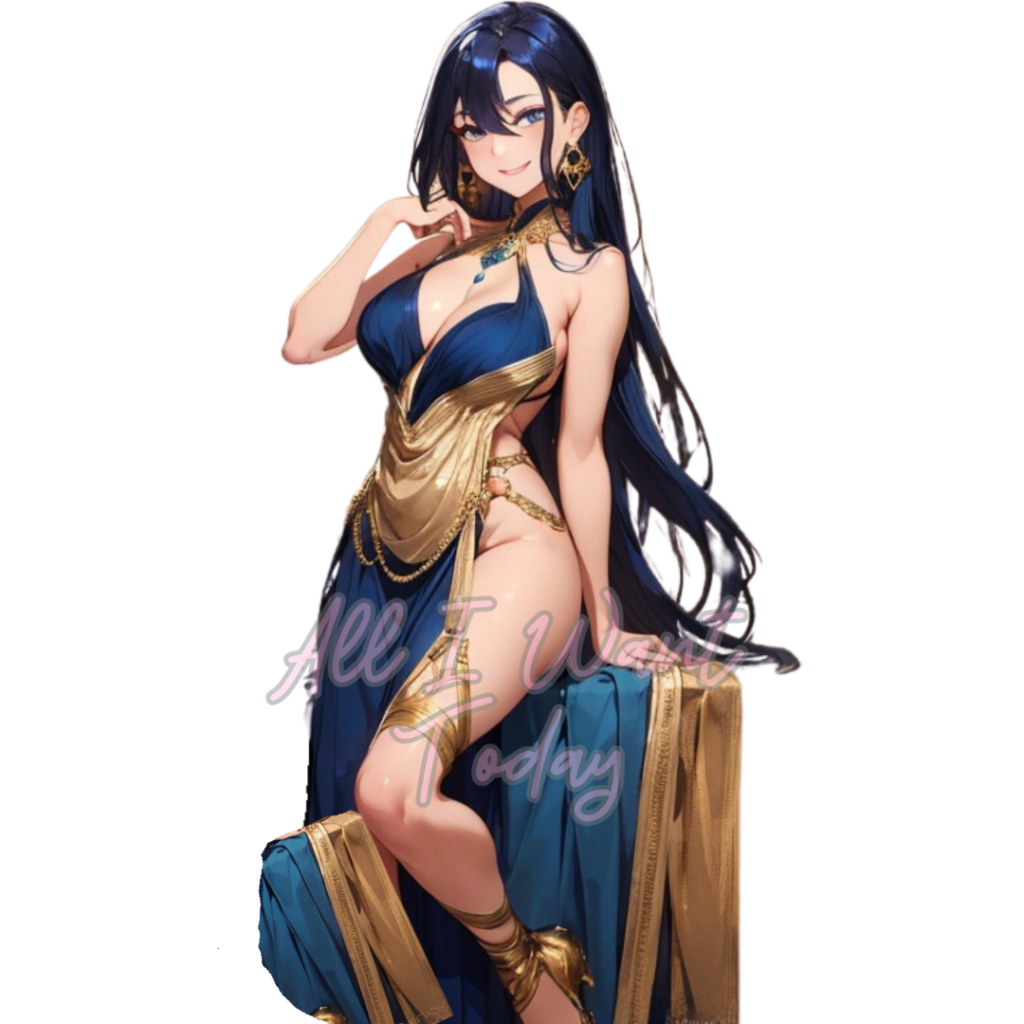 Cleopatra Blue Hair Waifu Anime Design | All I Want Today